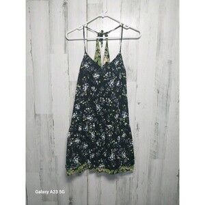 Vera Wang Princess- Junior's Black and Yellow Floral Strappy Dress- Small